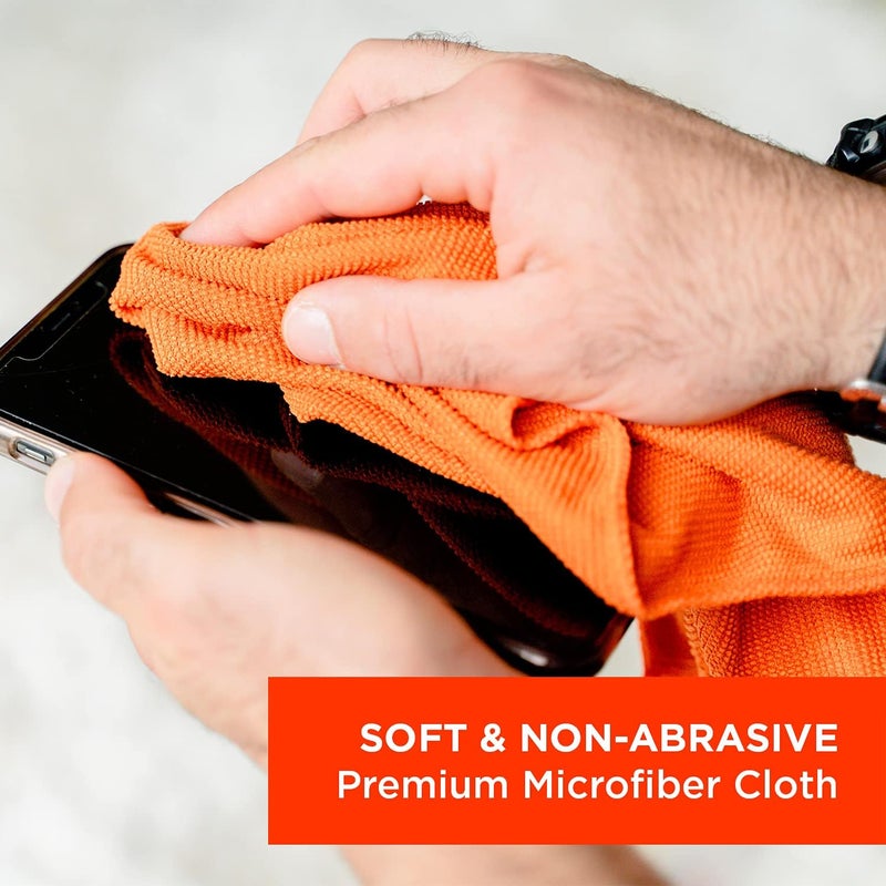 WHOOSH! ! Microfiber Cleaning Cloth, 3 Pack, Glasses and Screen Cleaning Cloth, Suitable for TV, Car Screen, Computer, Laptop, iPad, MacBook, Smart Phone, Monitor, Watches (14”x14”), Orange - Image 4